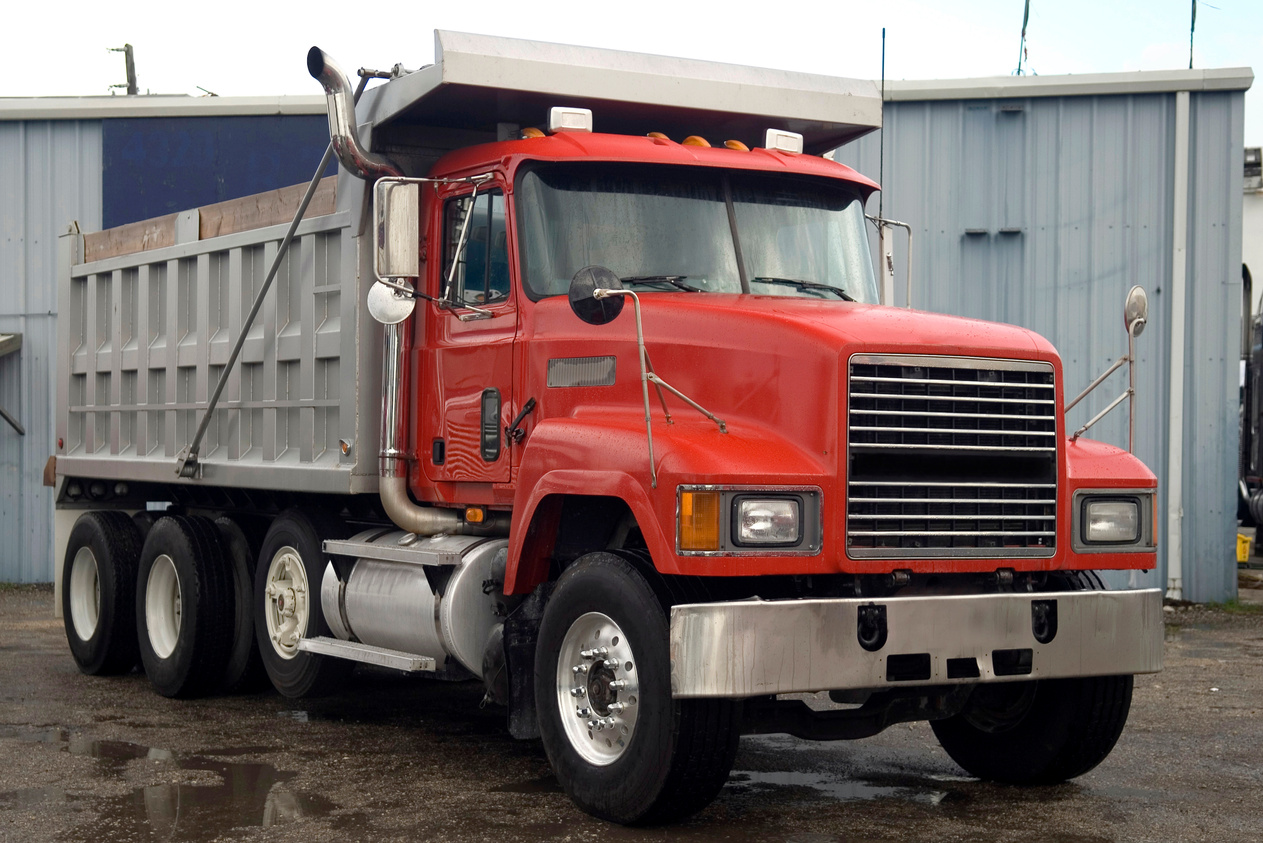 Red dump truck